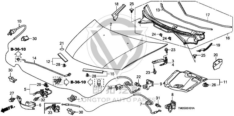 Front Hood Lock Assembly 74120-TM0-T01 74120TM0T01 for Honda