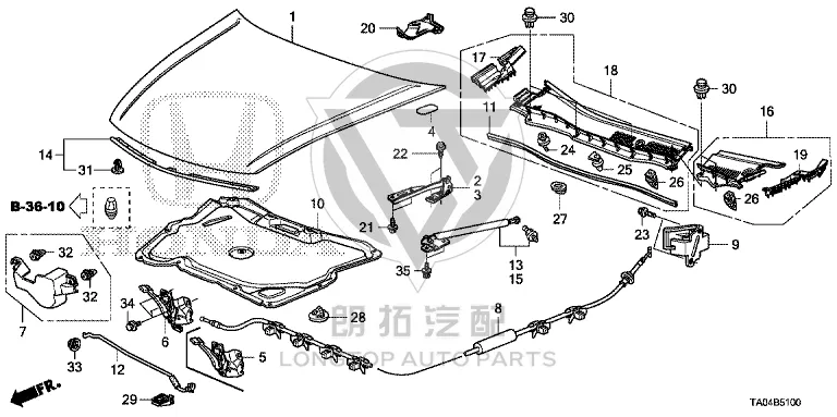 Front Windshield Rain Deflector 74210-TA0A0 74210TA0A0 for Honda