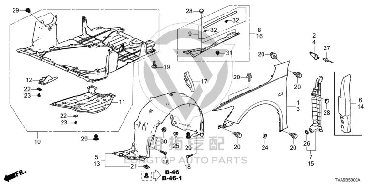 Engine Underbody Guard 74110-TVE-H00 74110TVEH00 for Honda