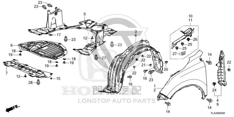 Engine Underbody Guard (Front) 74113-TLAA00 74113TLAA00 for Honda