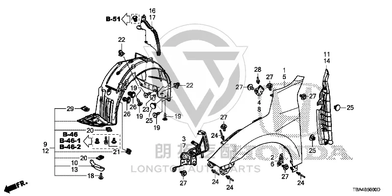 Front Fender Mounting Bracket 60262-TBA-A00ZZ 60262TBAA00ZZ for Honda