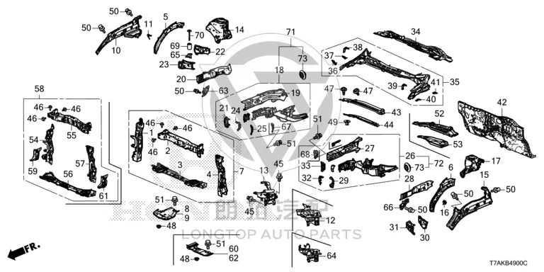 Radiator Frame Bracket Front Left 60470-T7JH0 60470T7JH0 for Honda
