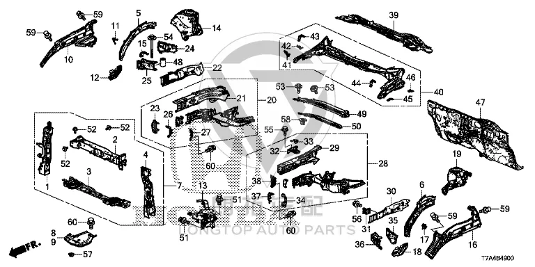 Front Wheel Housing Panel Bracket 60623-T7JH0 60623T7JH0 for Honda