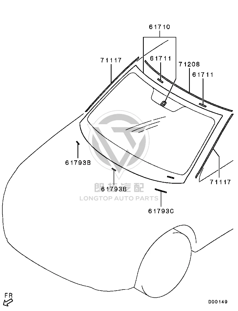 Front Windshield 6102B-539 6102B539 for Mitsubishi GF8W