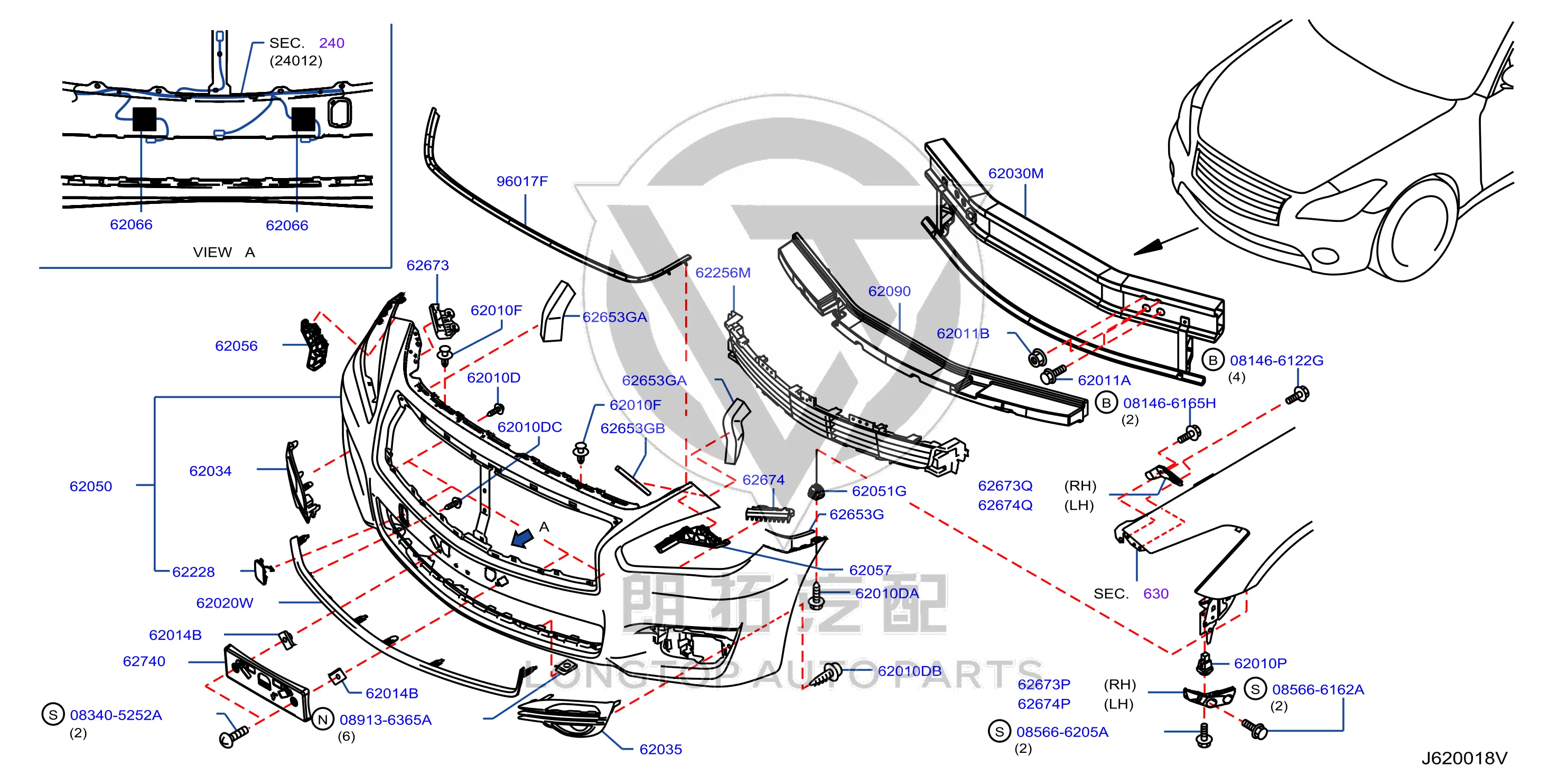 Front License Plate 96210-4AM3A 962104AM3A for Infiniti