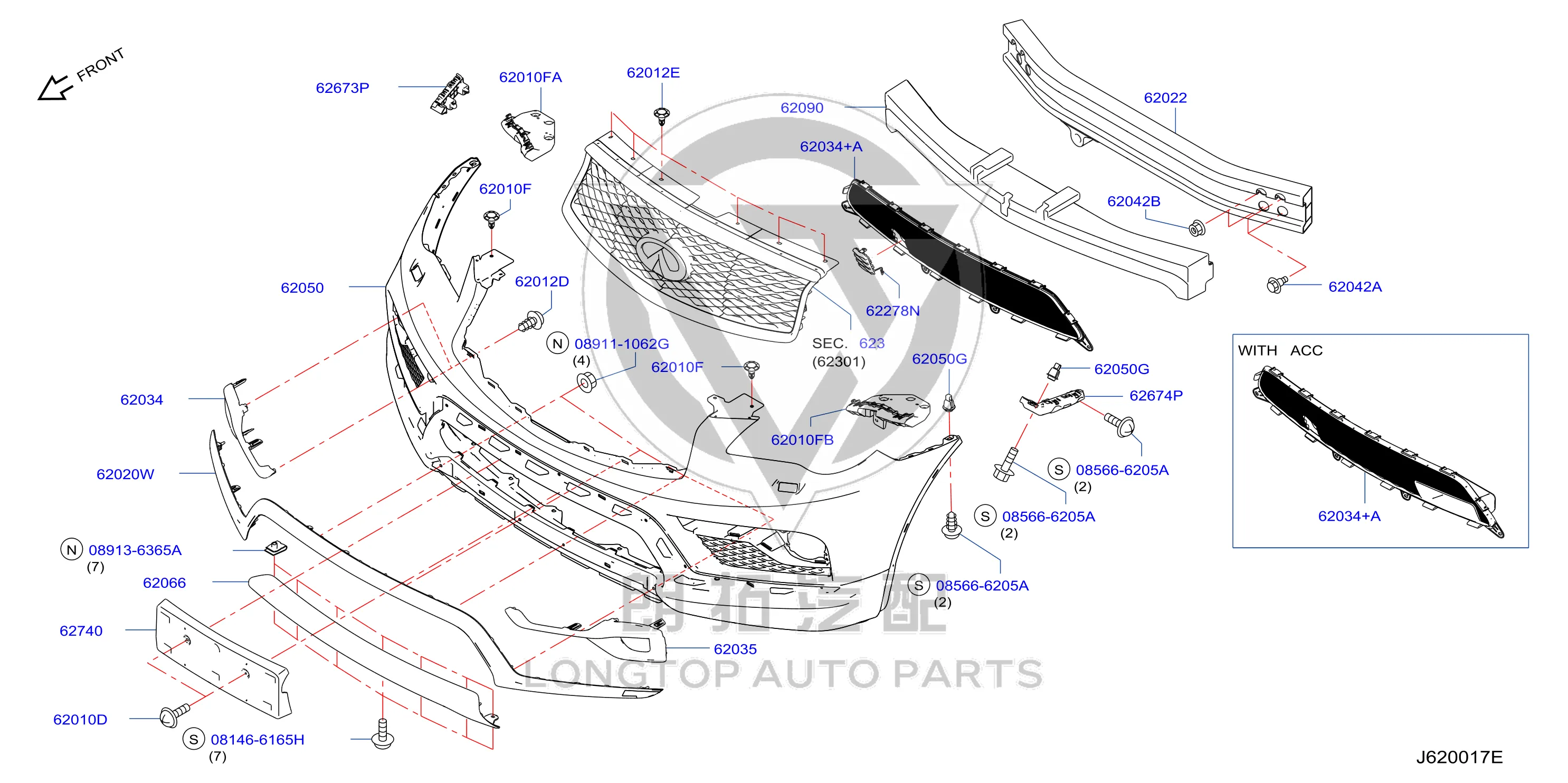 Front License Plate 96210-5UA0A 962105UA0A for Infiniti