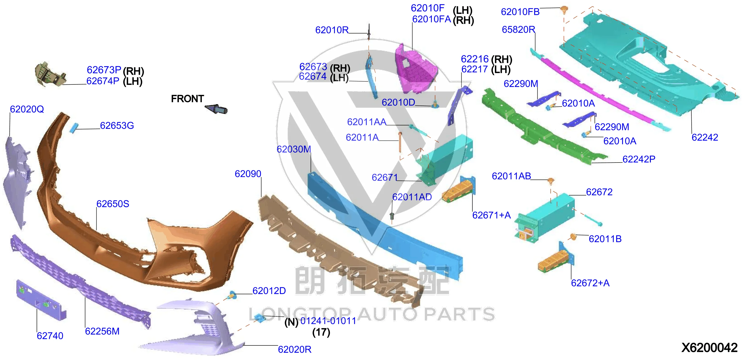 Front Bumper Reinforcement (Center) 62240-5NA0A 622405NA0A for Infiniti