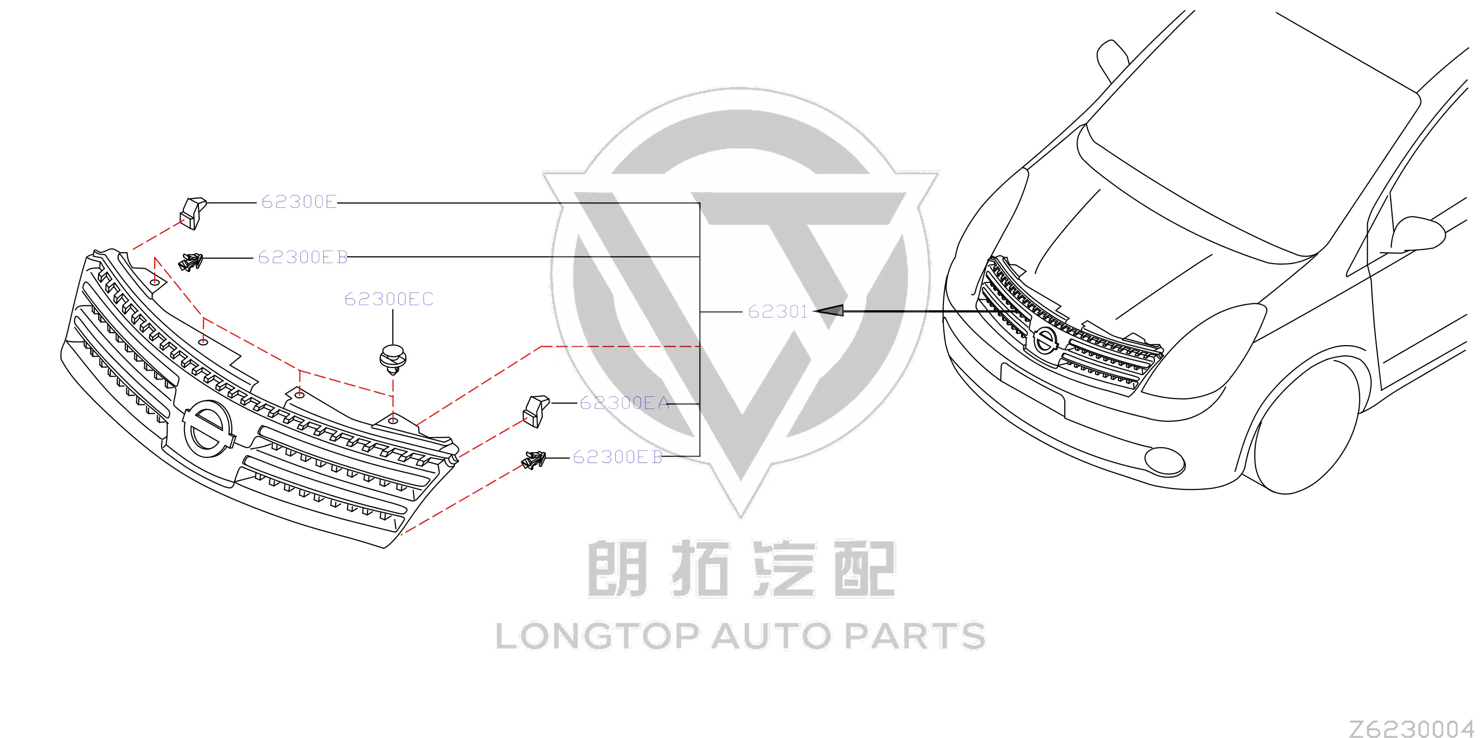 Radiator Grille F2310-1JVAA F23101JVAA for Nissan