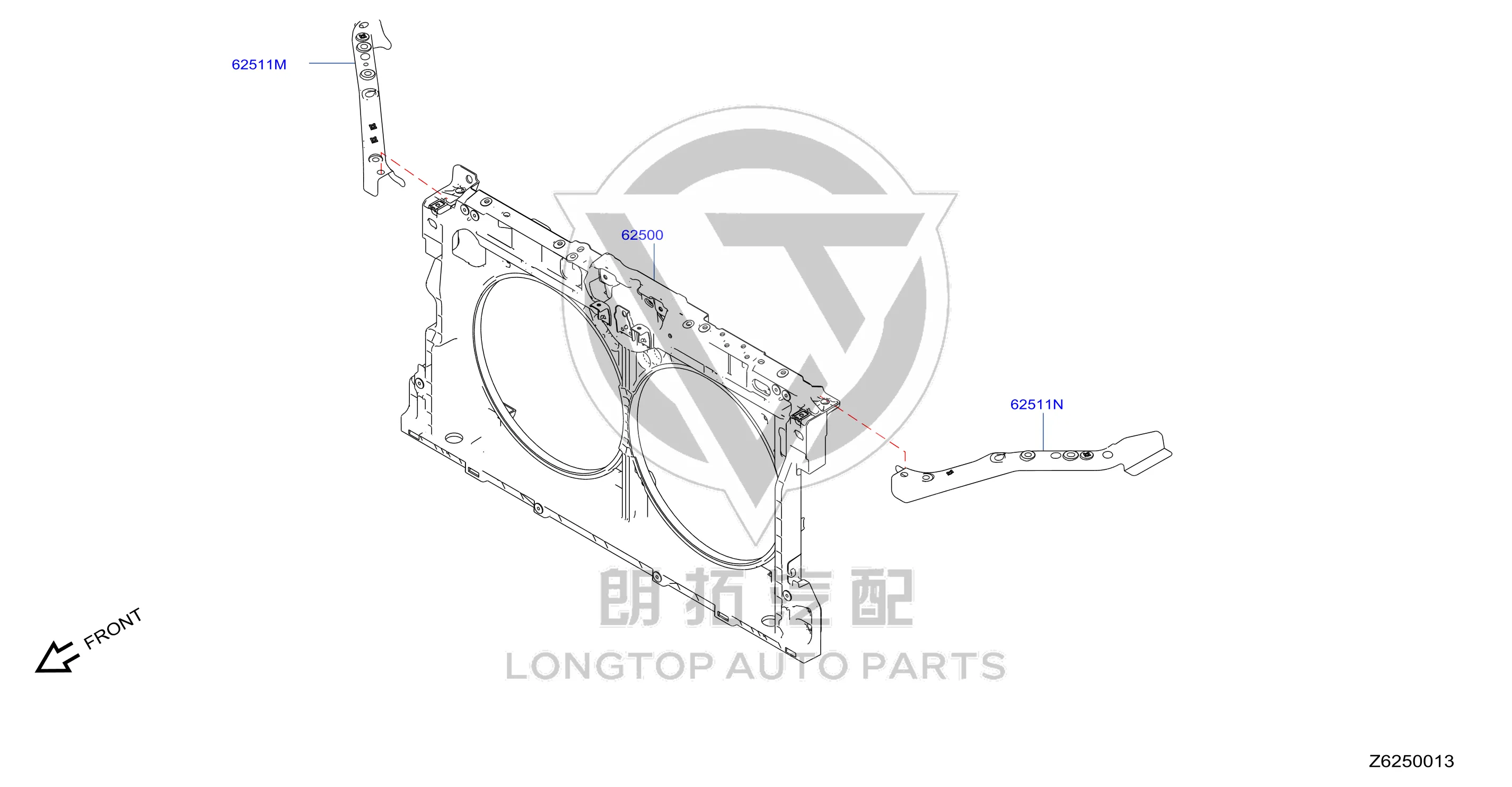 Headlight Mounting Bracket (Upper Right) F2512-6CTMA F25126CTMA for Nissan