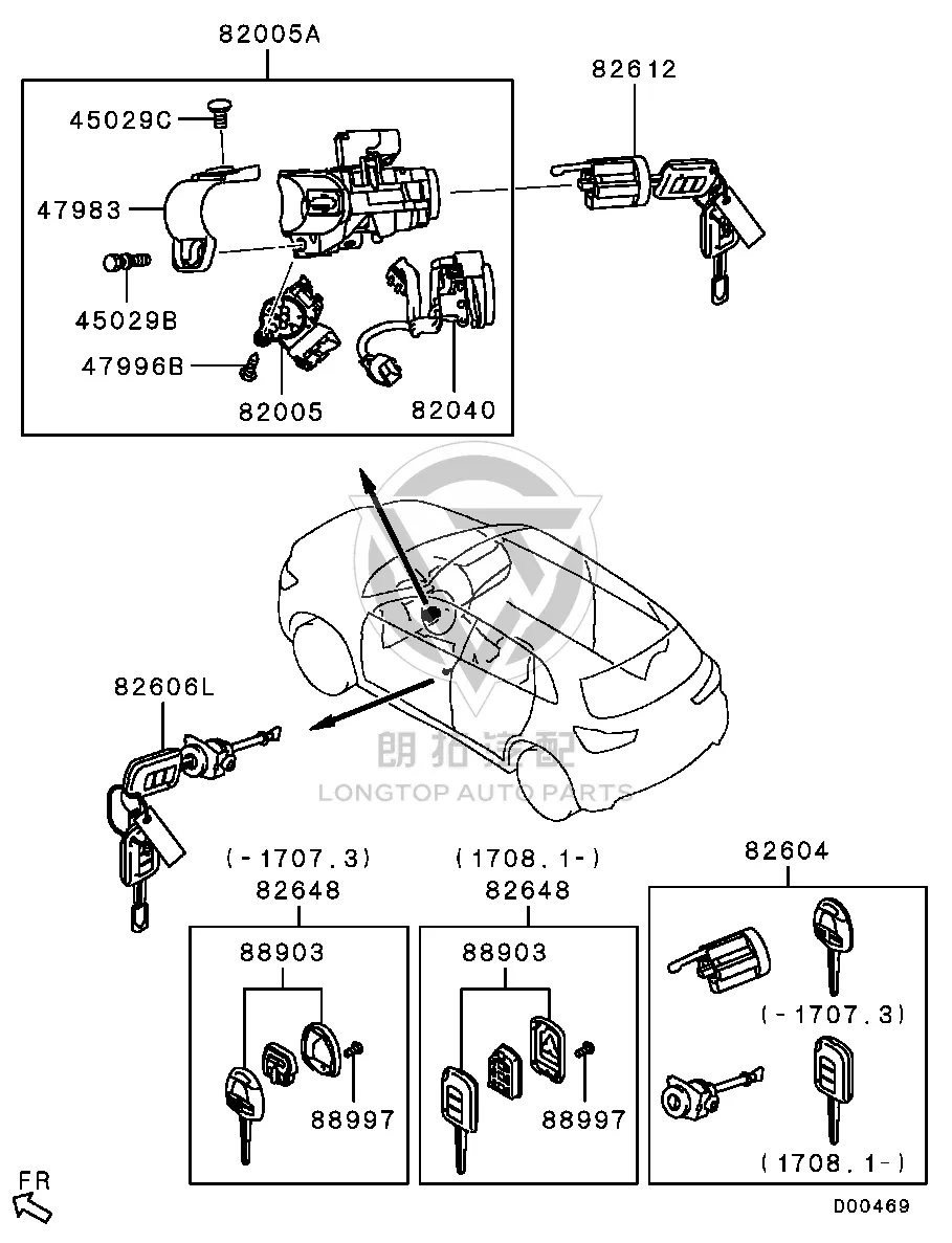 Key (remote) 6370B-74200 6370B742 for Mitsubishi GA1W