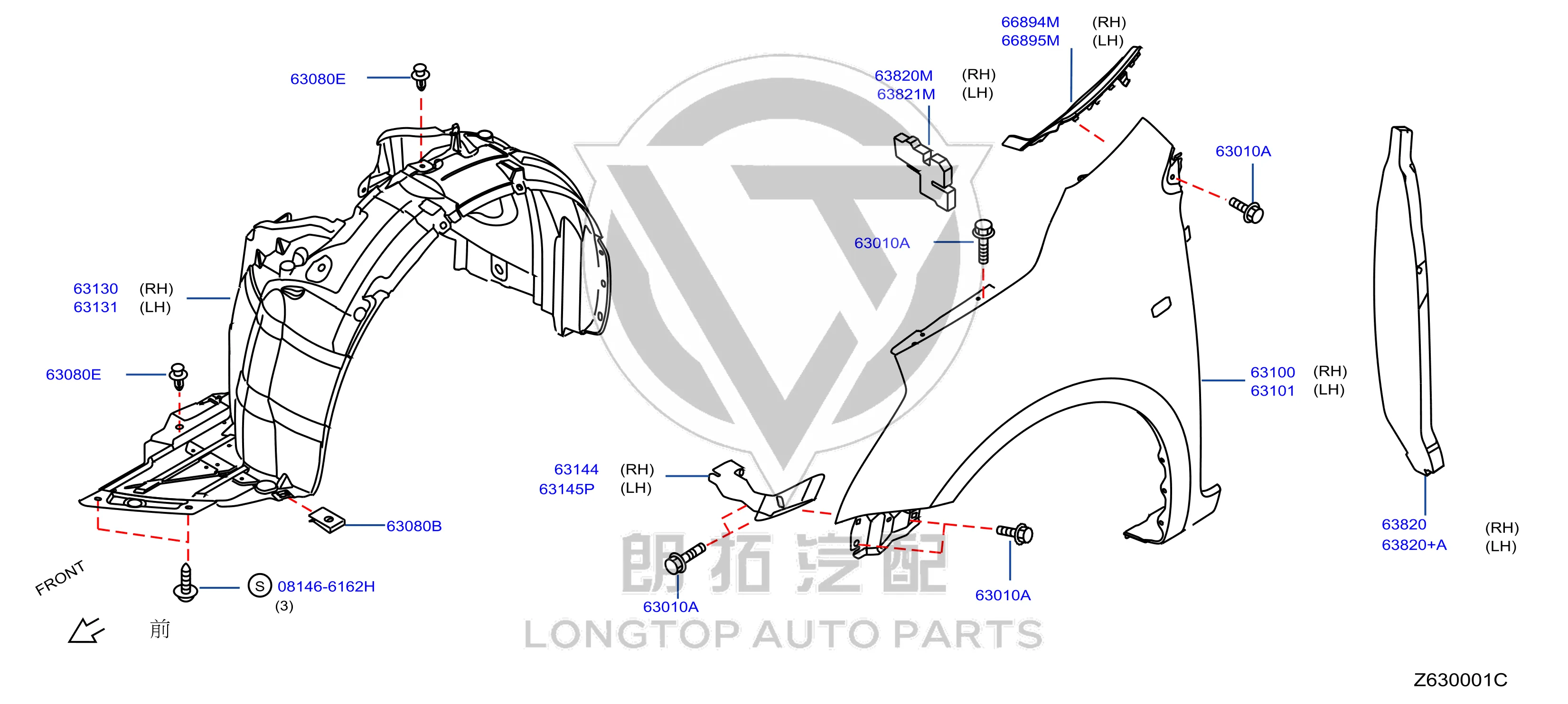 Front Fender Mounting Bracket F3160-2GGMA F31602GGMA for Venucia