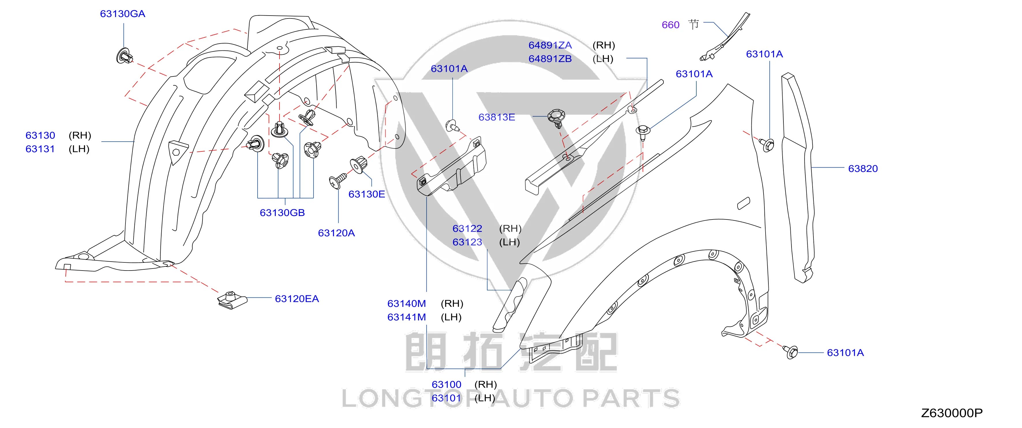 Front Fender (Left) F3101-2GJMA F31012GJMA for Venucia