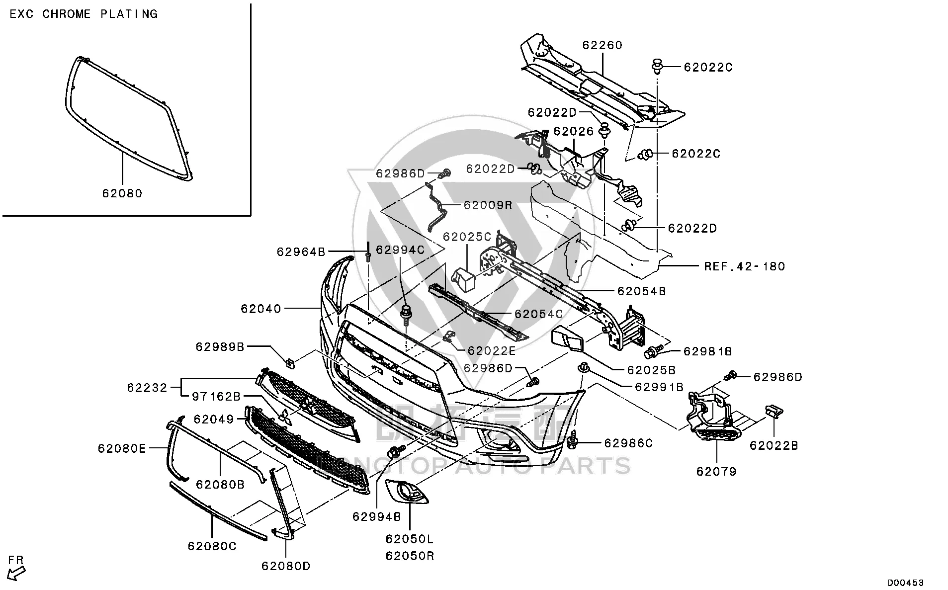 Front Bumper Skin 6400D-479 6400D479 for Mitsubishi GA1W