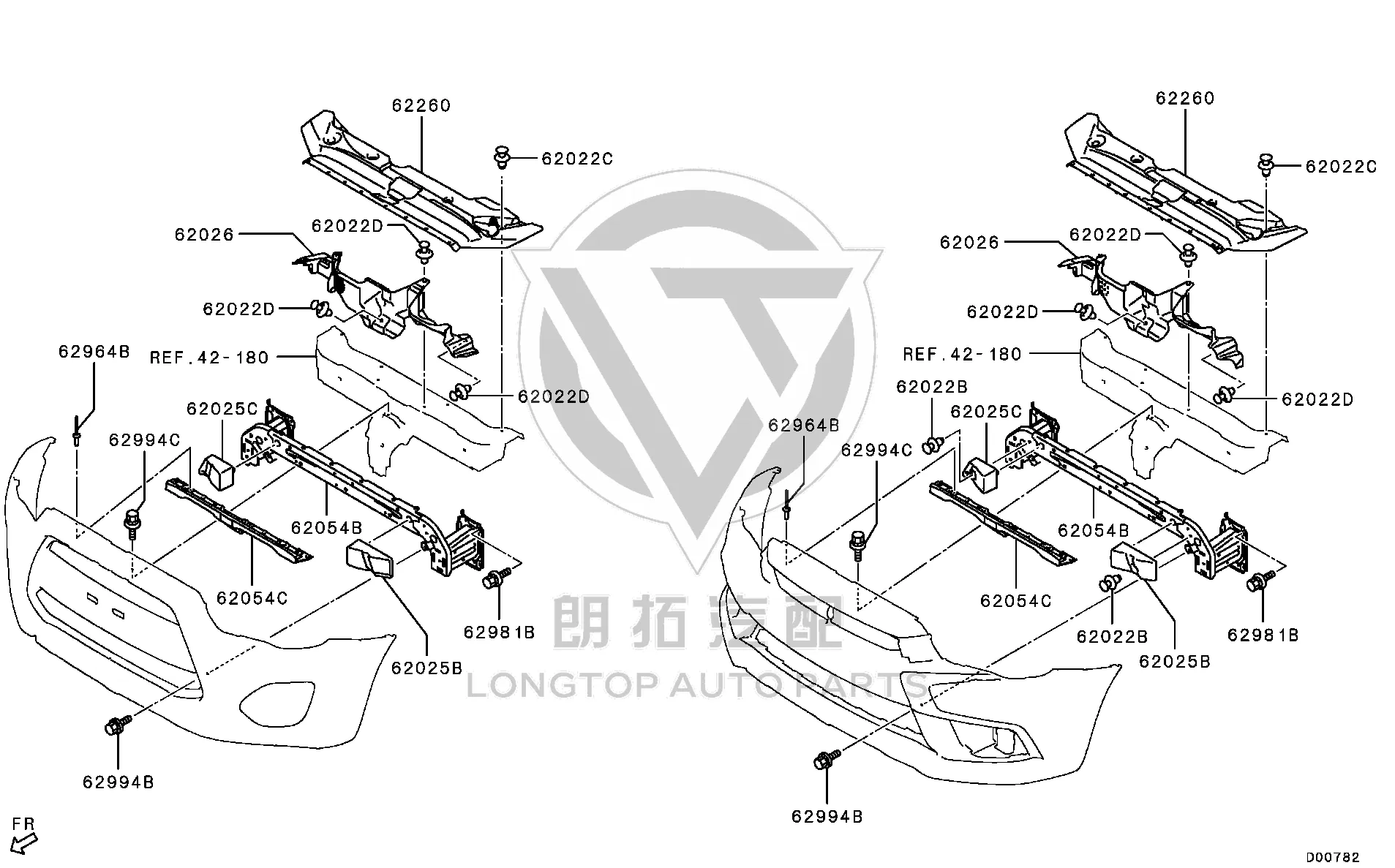 Front Bumper Bracket (Right) 6400F-542 6400F542 for Mitsubishi GA1W