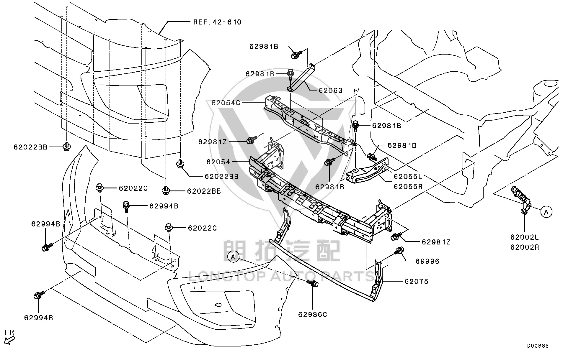 Front Bumper Bracket (Left) 6400J-209 6400J209 for Mitsubishi GK1W