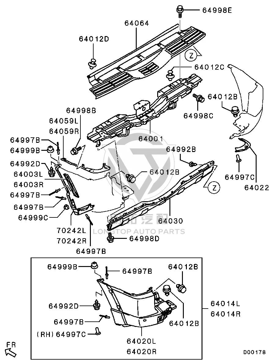 Rear Bumper Step 6410A-186 6410A186 for Mitsubishi V87W
