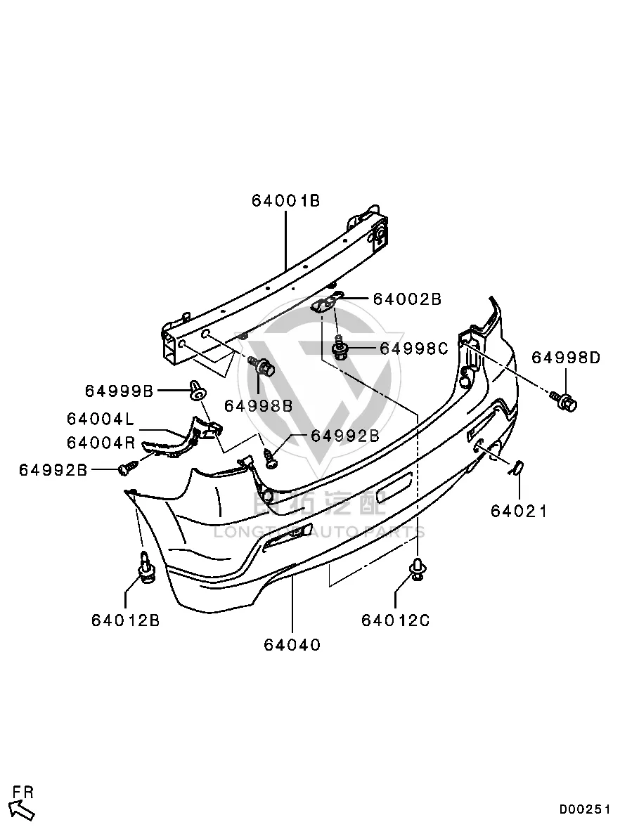 Rear Bumper Frame 6410C-142 6410C142 for Mitsubishi GA1W