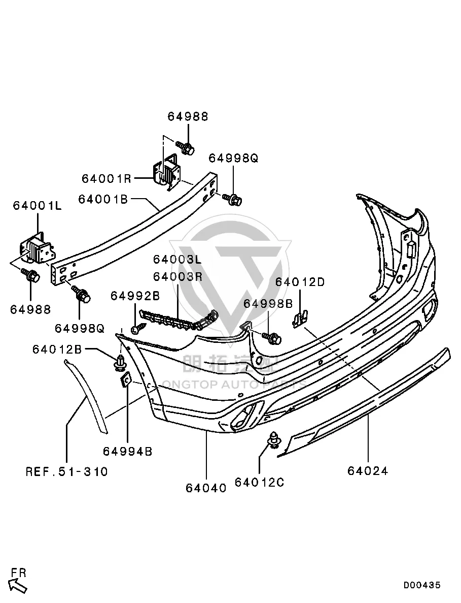 Rear Bumper Side Bracket (Left) 6410D-33330 6410D33330 for Mitsubishi GF7W