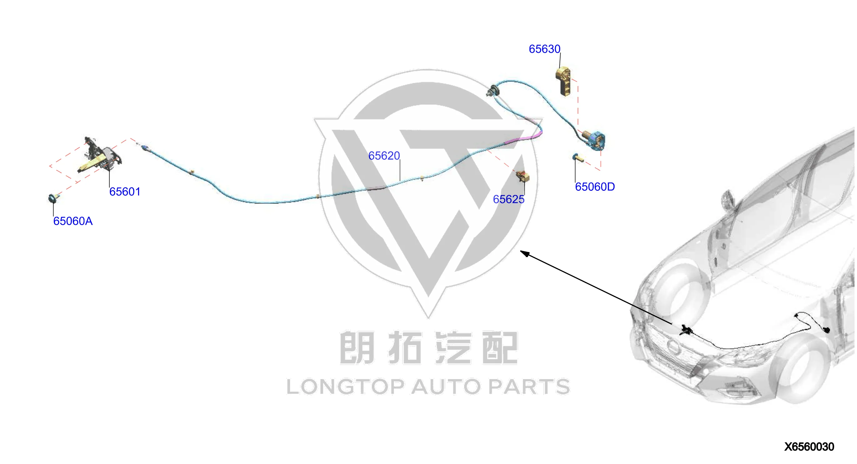 Front Hood Lock Assembly 65601-6LA0A 656016LA0A for Nissan