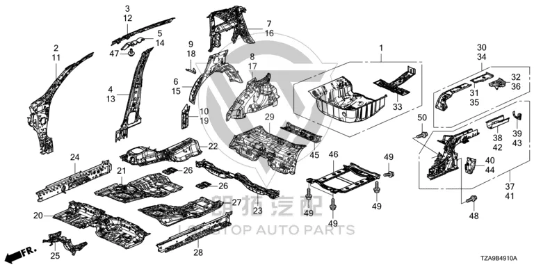 Rear Side Member Bracket (Left) 65669-T5H-H00ZZ 65669T5HH00ZZ for Honda