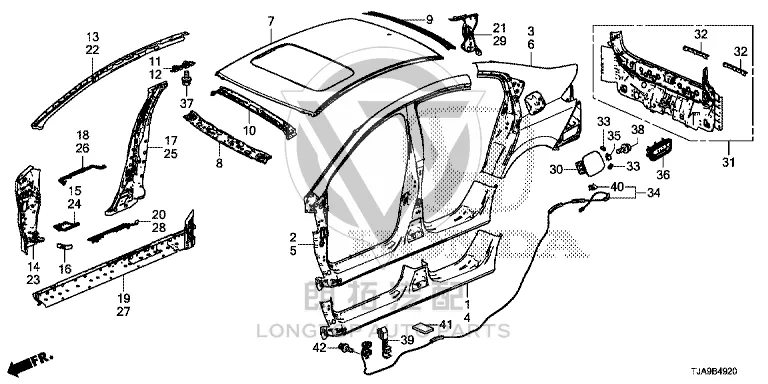 Rear Panel 66100-T9JH0 66100T9JH00ZZ for Honda