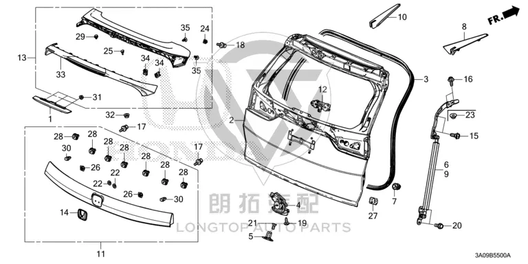 Tailgate 68100-3A0H0 681003A0H0 for Honda