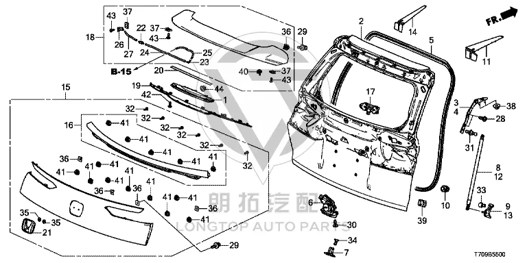 Tailgate 68100-T70H00ZZ 68100T70H00ZZ for Honda