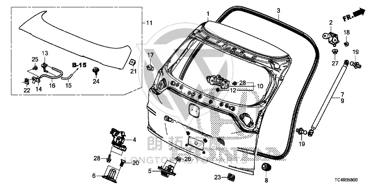 Tailgate Support Strut (Right) 74820-TC4H02 74820TC4H02 for Honda