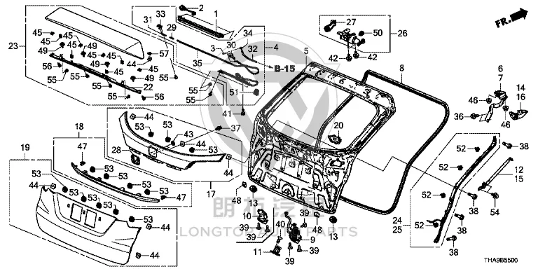 Tailgate Outer Trim Panel (Lower) 74895-THAH0 74895THAH0 for Honda