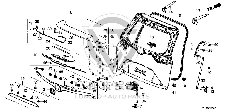 Tailgate Support Strut 74870-TLYH01 74870TLYH01 for Honda