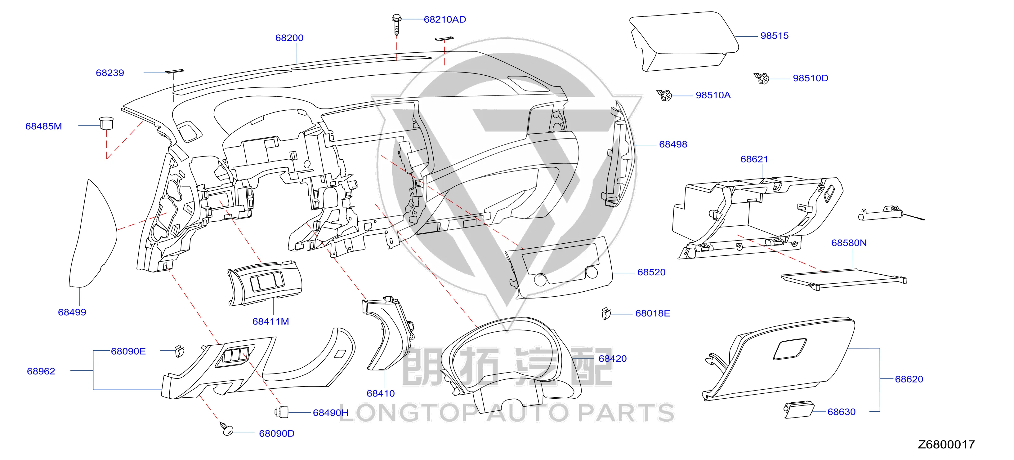 Copilot Airbag K851E-4AF0A K851E4AF0A for Nissan
