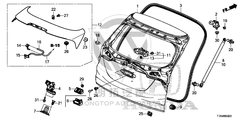 Tail Lid Hinge 68210-T5AJ0 68210T5AJ0 for Honda