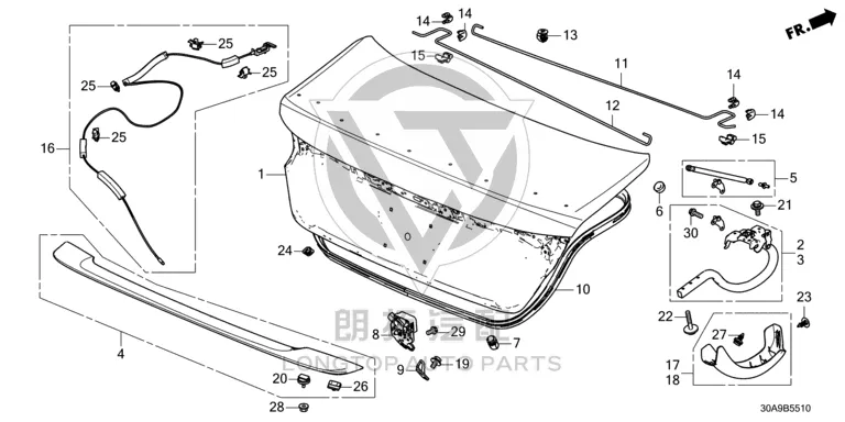 Tailgate Lock Mechanism 74851-TEA-003 74851TEA003 for Honda
