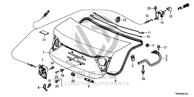 Tailgate Hinge (Left) 68660-T6P-H00ZZ 68660T6PH00ZZ for Honda