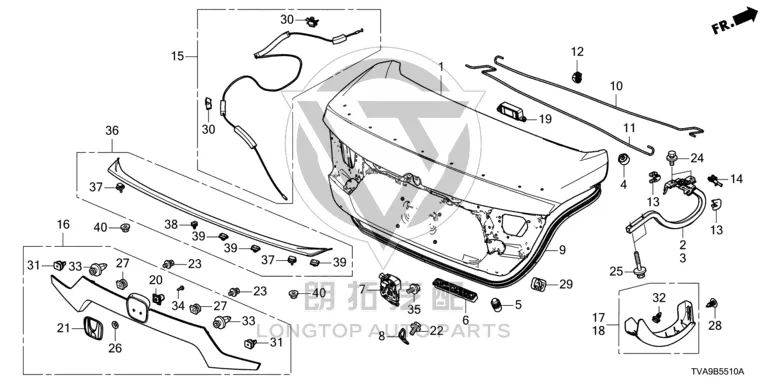Tailgate Hinge (Right) 68610-TVE-H10ZZ 68610TVEH10ZZ for Honda
