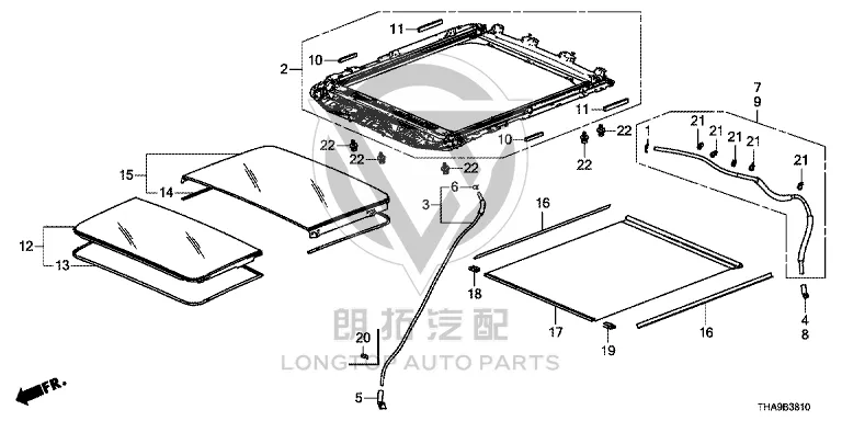 Sunroof Drain Hose (Right Front) 70050-THAH0 70050THAH0 for Honda