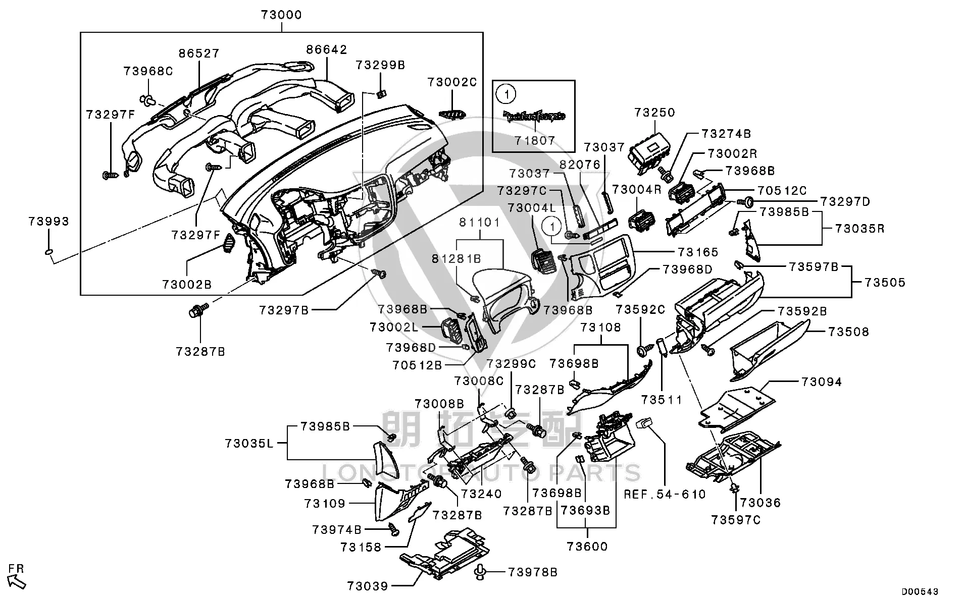 Dashboard Housing 8000B-003XA 8000B003XA for Mitsubishi GF2W
