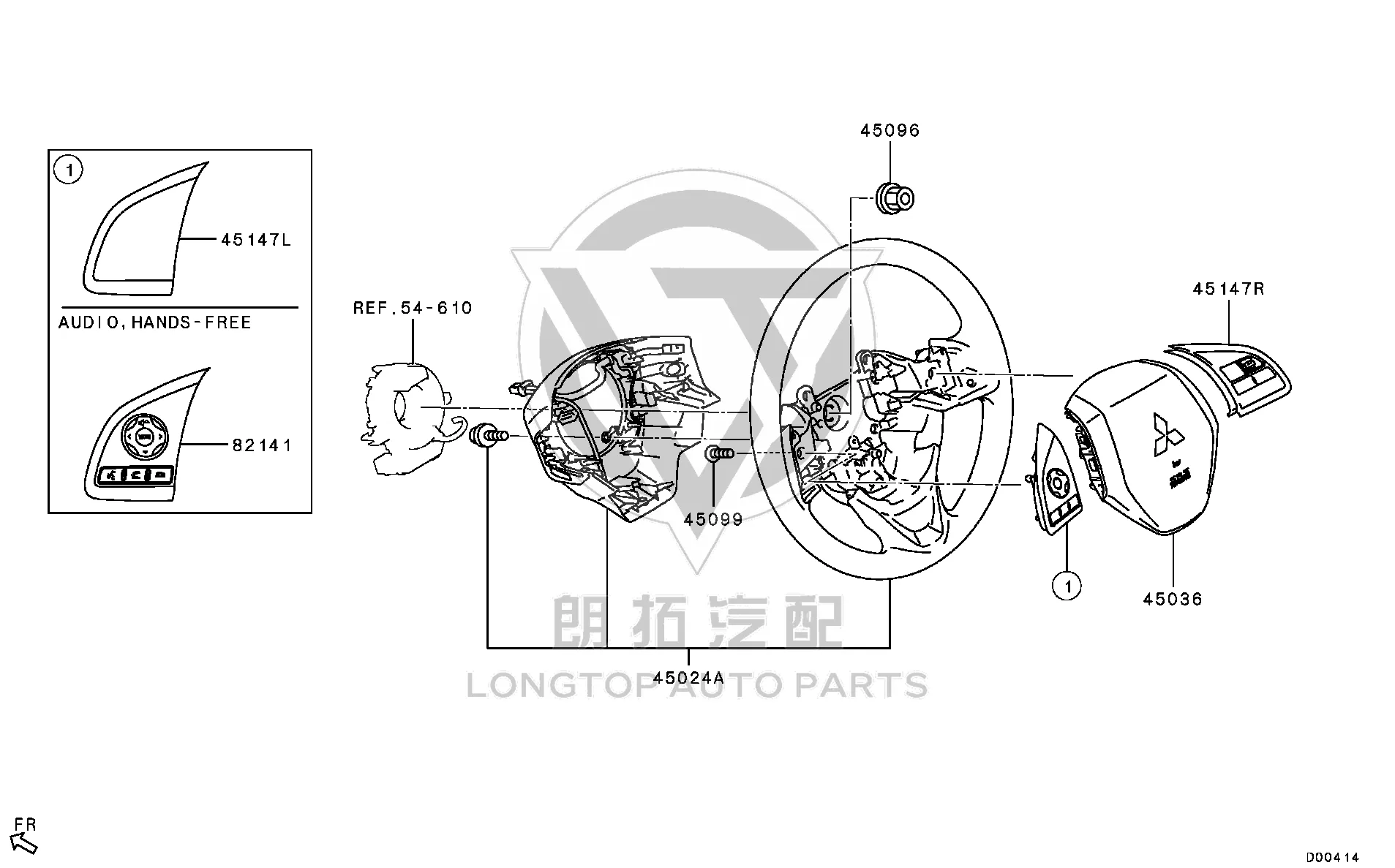 Steering wheel multi-function switch (left) 8616A-076 8616A076 for Mitsubishi GA9W