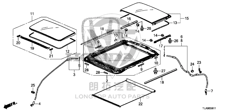 Sunroof Sunshade 70800-TLYH1 70800TLYH11ZB for Honda