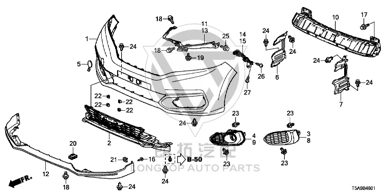 Headlamp Bracket (Right) 71140-T5H-H50 71140T5HH50 for Honda
