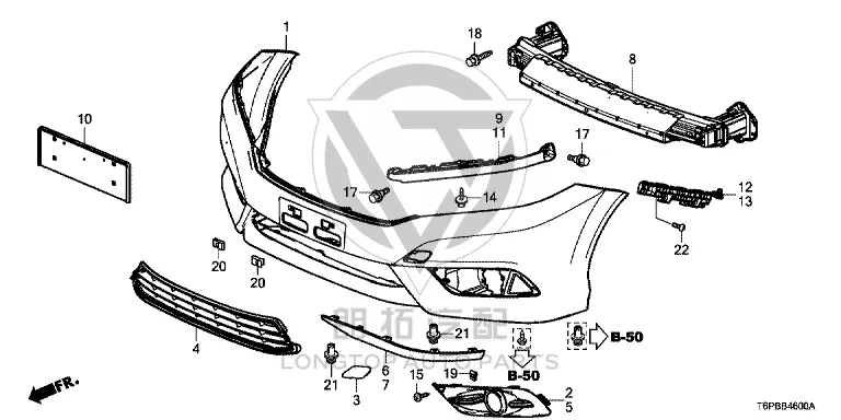 Headlamp Bracket (Left) 71190-T6P-H01 71190T6PH01 for Honda
