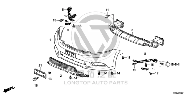 Front Bumper Bracket (Left) 71198-TS6-H01 71198TS6H01 for Honda