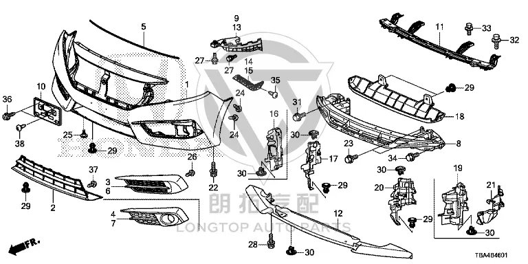 Front Bumper Bracket (Upper) 71150-TBA-A00 71150TBAA00 for Honda