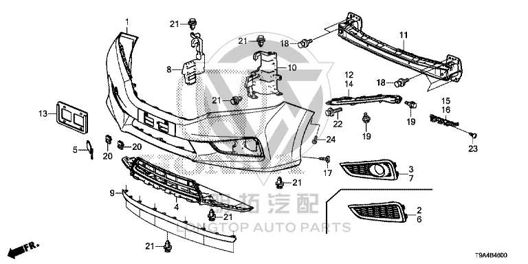 Front Bumper Grille (Lower) 71103-T9AT0 71103T9AT0 for Honda