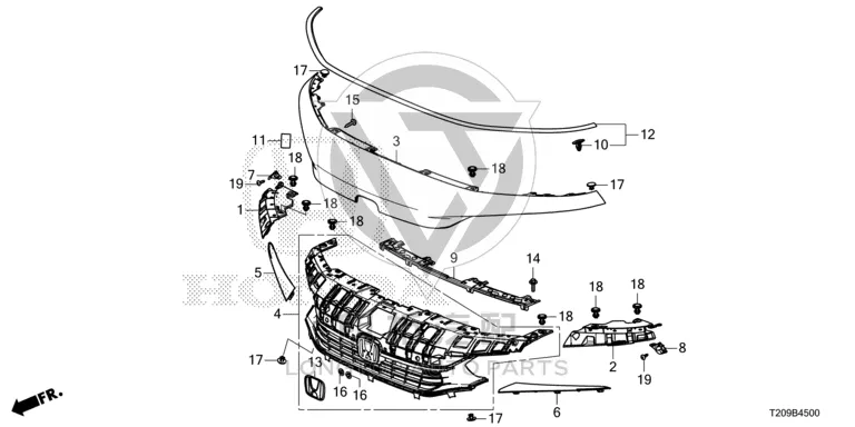 Grille Inner Frame 71200-T31H01 71200T31H01 for Honda