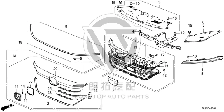 Front Headlight Trim Left 71162-T73H0 71162T73H01 for Honda