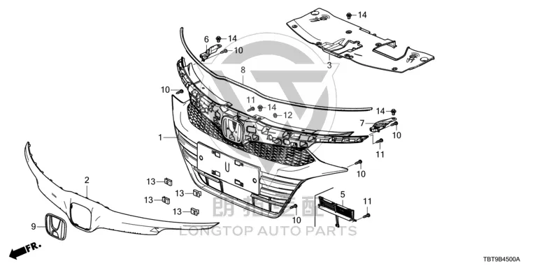 Front Grille Grille Inner Frame 71120-TBTH91 71120TBTH91 for Honda