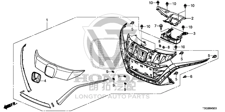 Grille Bracket 71128-TJAH00 71128TJAH00 for Honda
