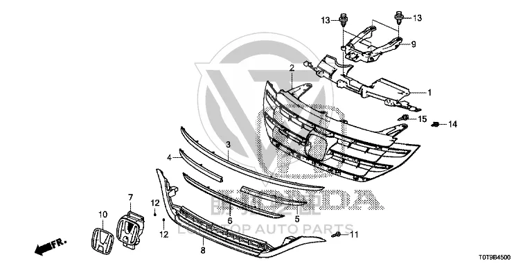 Front Grille Grille Inner Frame 71121-T0TH0 71121T0TH0 for Honda