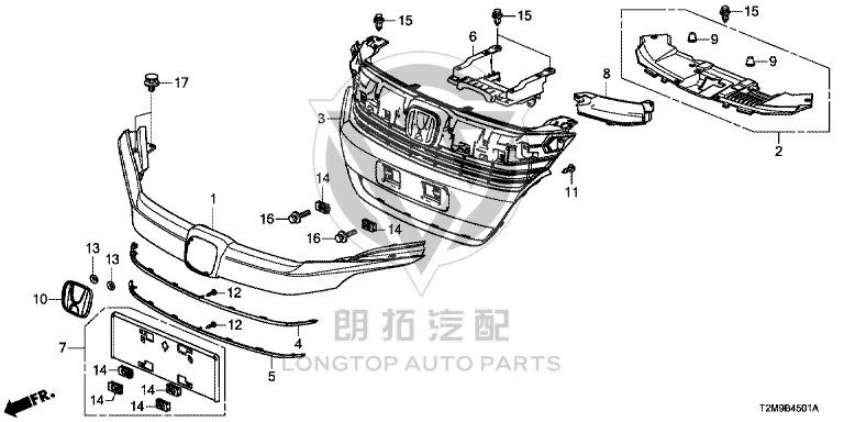 Grille Bracket 71125-T2JH50 71125T2JH50 for Honda